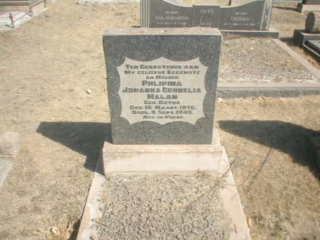 MALAN Phlipina Johanna Cornelia nee BOTHA 1876-1945