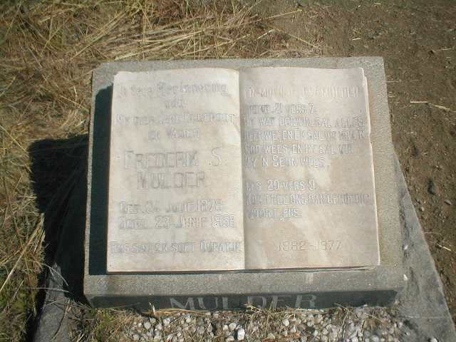 MULDER Frederik S 1878-1958