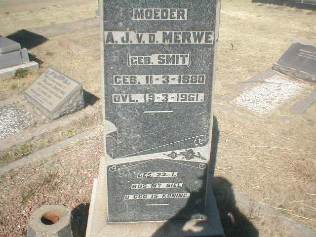 MERWE A.J., v. d. nee SMIT 1880-1961