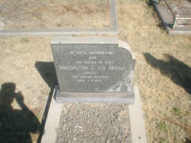 MERWE Magdalena C., v.d. voorheen REED nee DROTSKIE 1890-1974