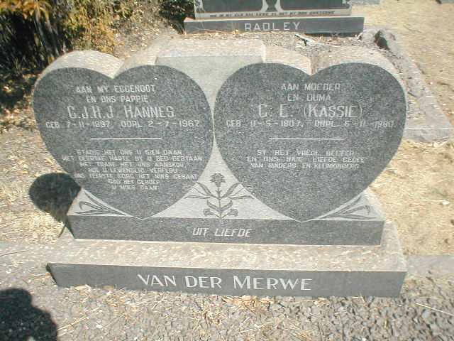 MERWE G.J.H.J., van der 1897-1967 &amp; C.E. 1907-1980