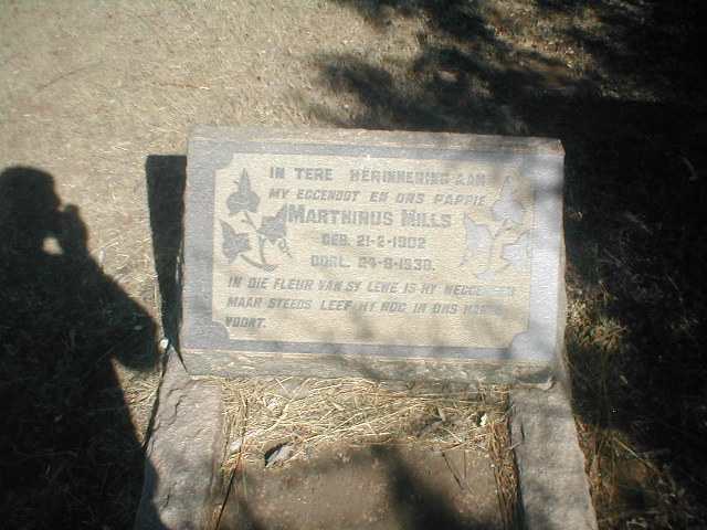 MILLS Marthinus 1902-1938