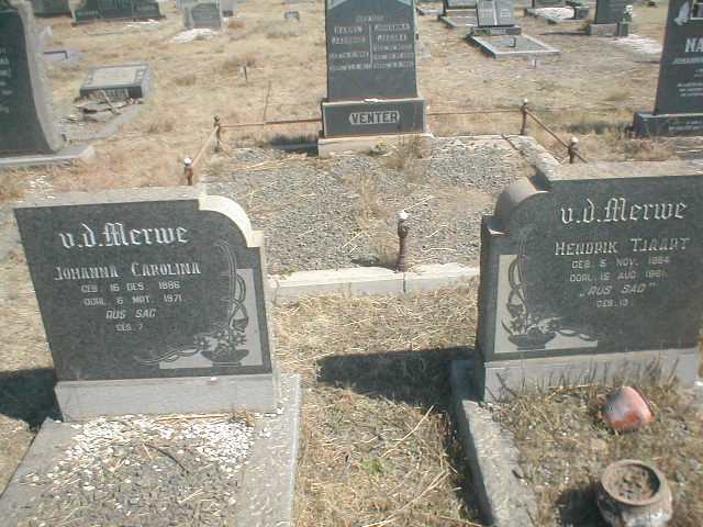 MERWE Hendrik Tjaart, v.d. 1894-1981 &amp;  Johanna Carolina 1886-1971