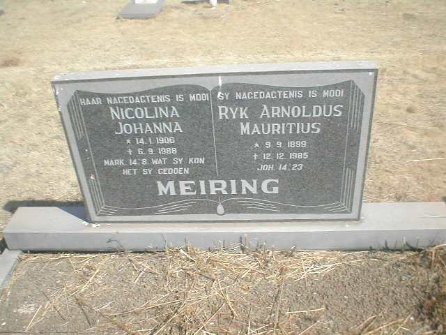 MEIRING Ryk Arnoldus Maurits 1899-1985 &amp; Nicolina Johanna 1906-1988