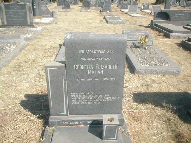 MALAN Cornelia Elizabeth 1892-1977