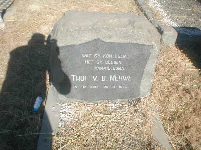 MERWE Trui, v.d. 1907-1976