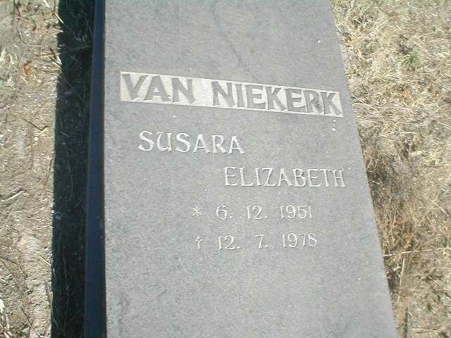 NIEKERK Susara Elizabeth, van 1951-1978