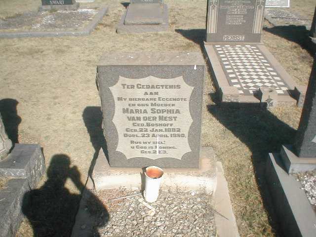 NEST Maria Sophia, van der, nee BOSHOFF 1882-1950