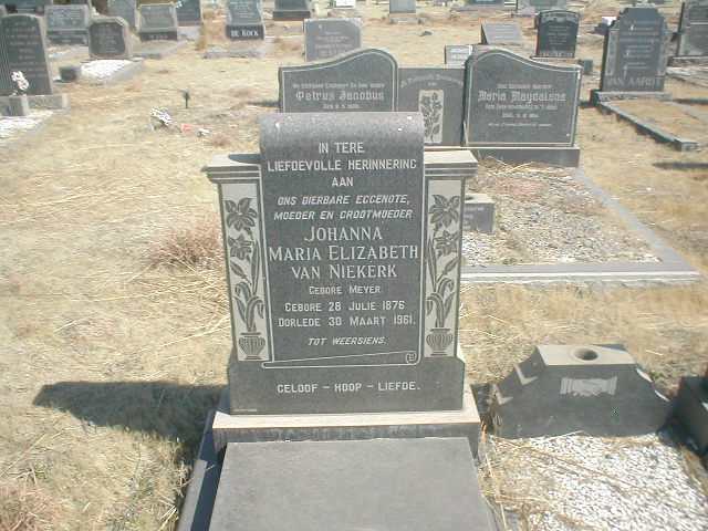 NIEKERK Johanna Maria Elizabeth, van geb. MEYER 1876-1961