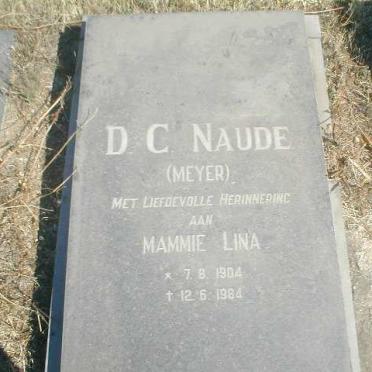 NAUDE D.C. nee MEYER 1904-1984