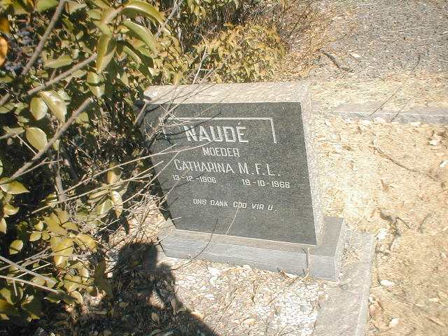 NAUDE Catharina M.F.L. 1906-1968