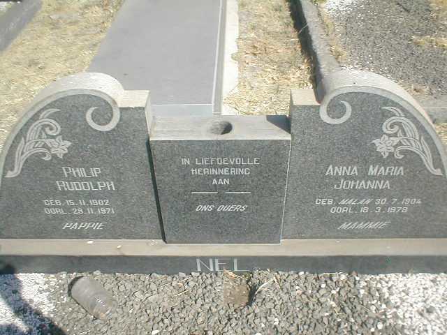 NEL Philip Rudolph 1902-1971 &amp; Anna Maria Johanna MALAN 1904-1978
