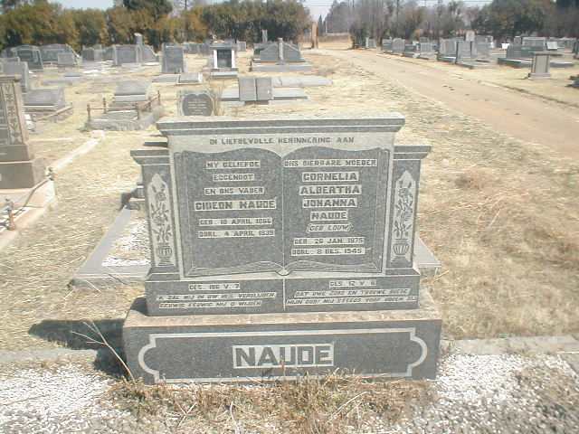 NAUDE Gideon 1866-1939 &amp; Cornelia Albertha Johanna LOUW 1875-1945