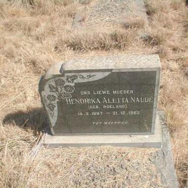 NAUDE Hendrika Aletta nee ROELAND 1897-1962