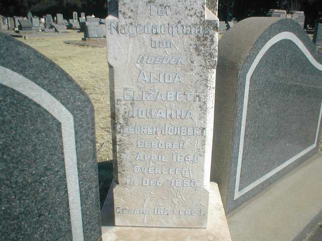 NAUDE Alida Elizabeth Johanna nee JOUBERT 1840-1890