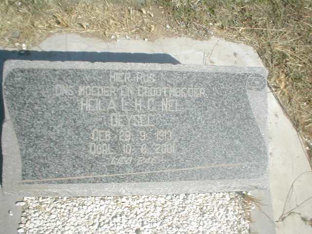 NEL Heila A.L.H.C. geb. DEYSEL 1913-2001