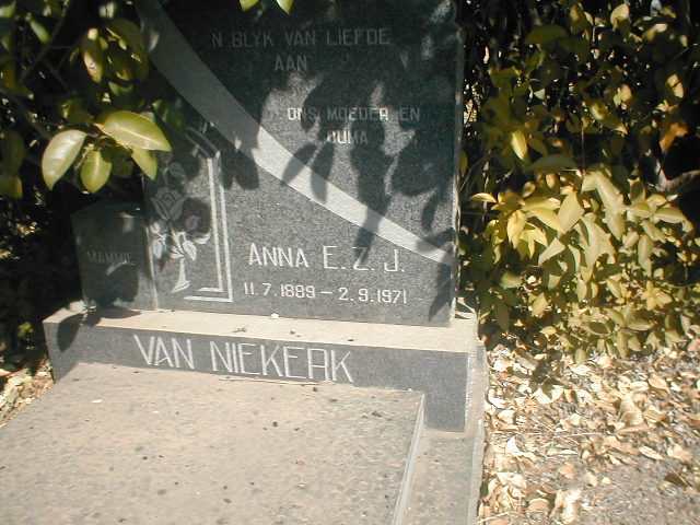 NIEKERK Anna E. Z. J., van 1889-1971