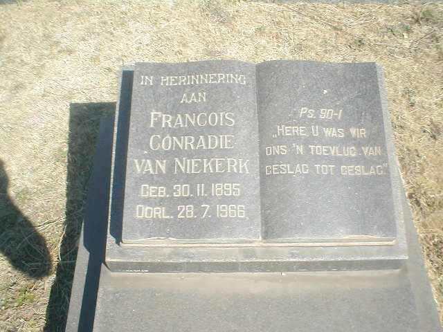 NIEKERK Francois Conradie, van 1895-1966