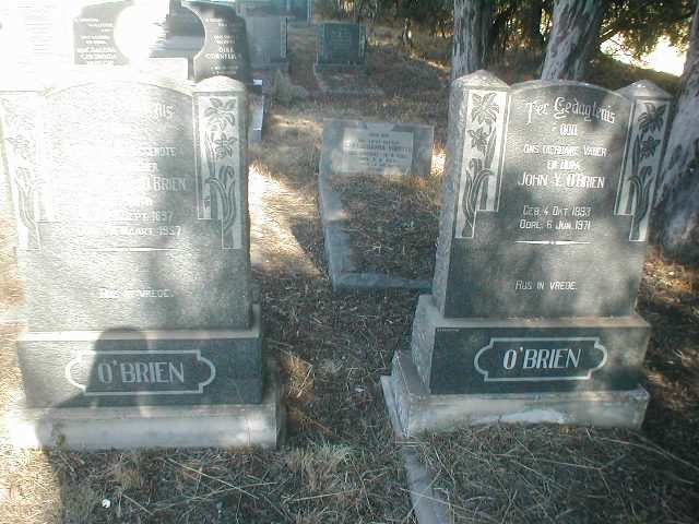O'BRIEN John Y. 1893-1971 &amp; O'BRIEN ??? 1897-1957