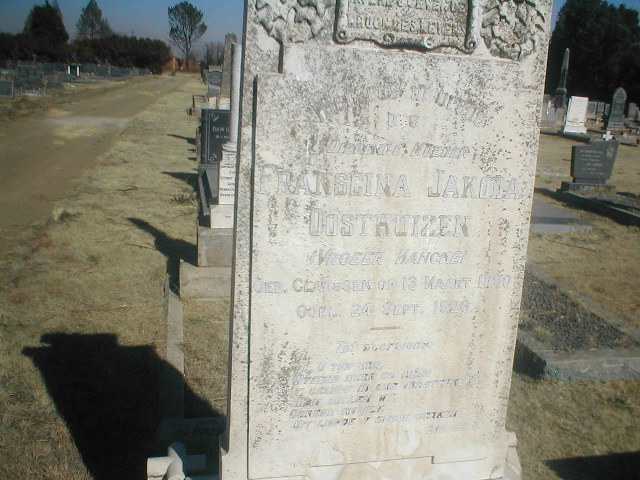 OOSTHUIZEN Francina Jakoba, voorheen HANCKE, nee CLAASSEN 1890-1926