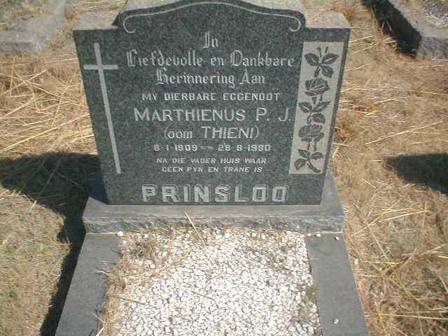 PRINSLOO Marthienus P J 1909-1980