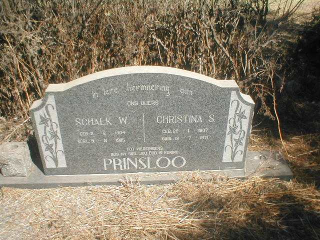 PRINSLOO Schalk W. 1904-1985 &amp; Christina S. 1907-1971