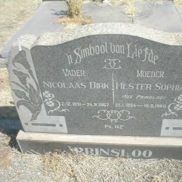 PRINSLOO Nicolaas Dirk 1891-1967 &amp; Hester Sophia 1884-1960