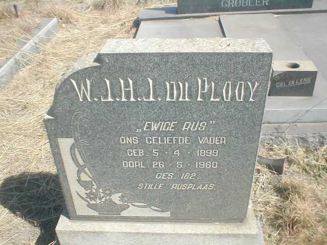 PLOOY W.J.H.J., du 1899-1960