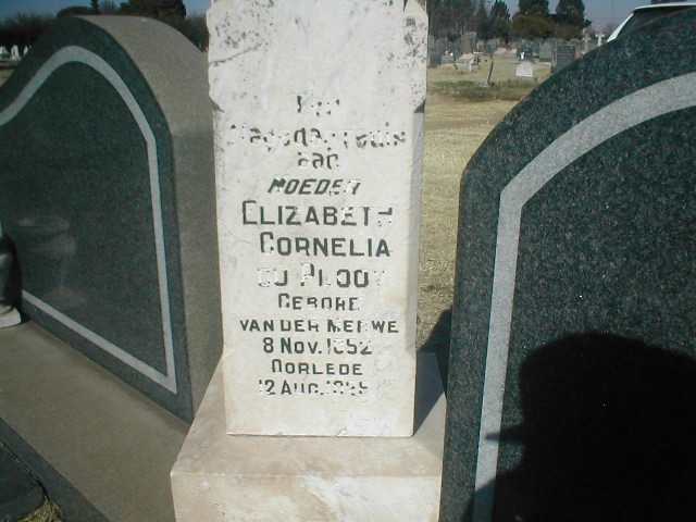 PLOOY Elizabeth Cornelia, du nee VAN DER MERWE 1852-1929