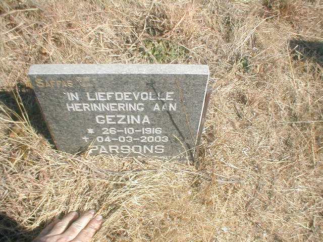 PARSONS Gezina 1916-2003