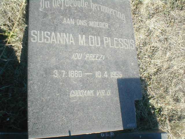 PLESSIS Susanna M., du nee DU PREEZ 1880-1955