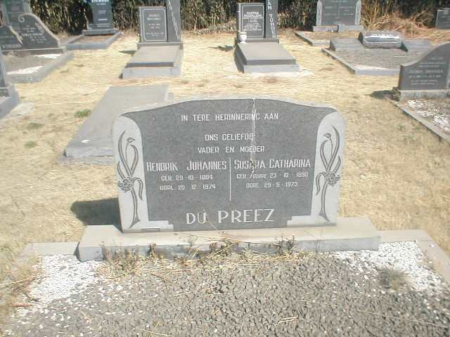 PREEZ Hendrik Johannes, du 1884-1974 &amp; Susara Catharina 1890-1973