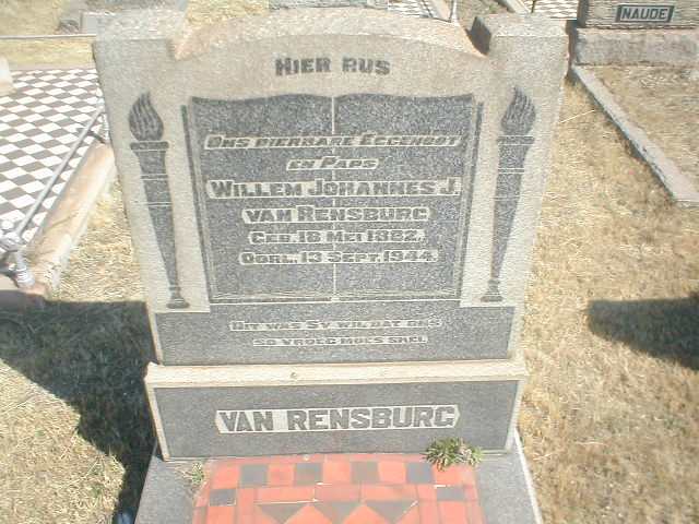 RENSBURG Willem Johannes J, van 1882-1944