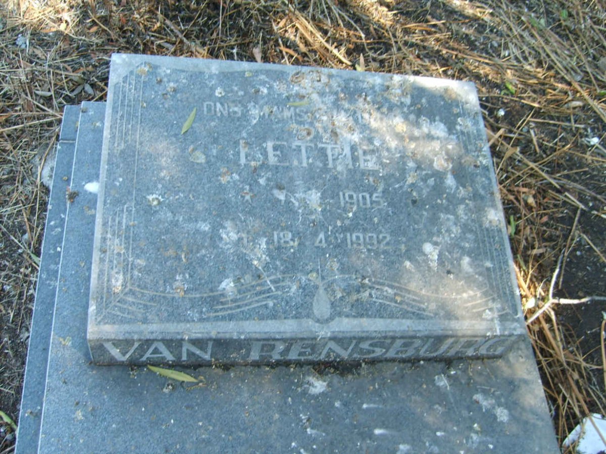 RENSBURG Lettie, van 1905-1992