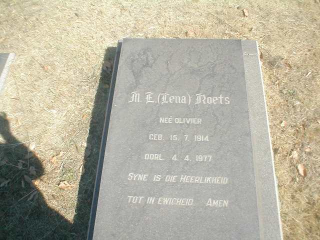 ROETS M.E. geb. OLIVIER 1914-1977