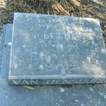 RENSBURG Lettie, van 1905-1992