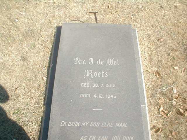 ROETS Nic J. de Wet 1908-1946
