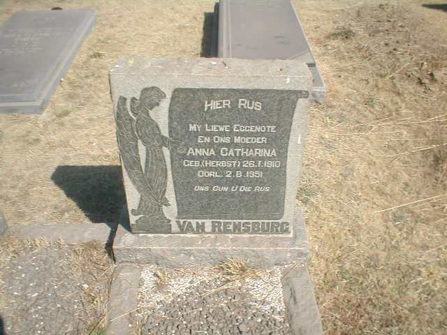 RENSBURG Anna Catharina, van nee HERBST 1910-1951