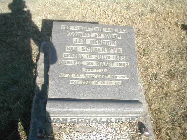 SCHALKWYK Jan Hendrik, van 1895-1953