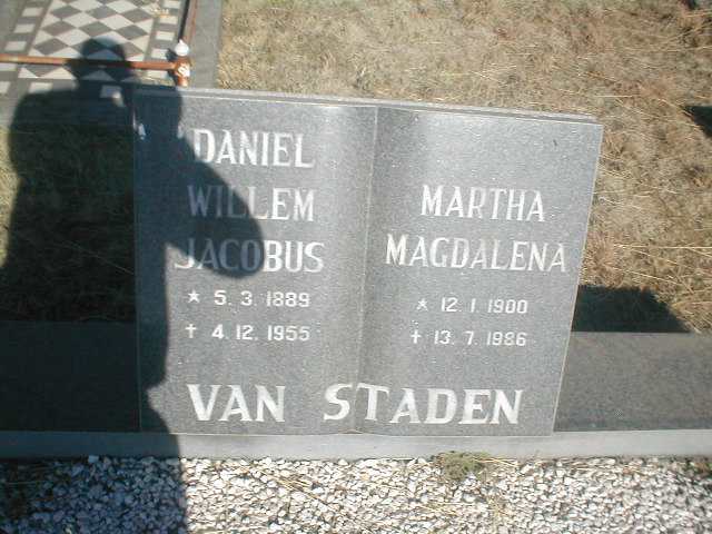 STADEN Daniel Willem Jacobus, van 1889-1955 &amp; Martha Magdalena 1900-1986
