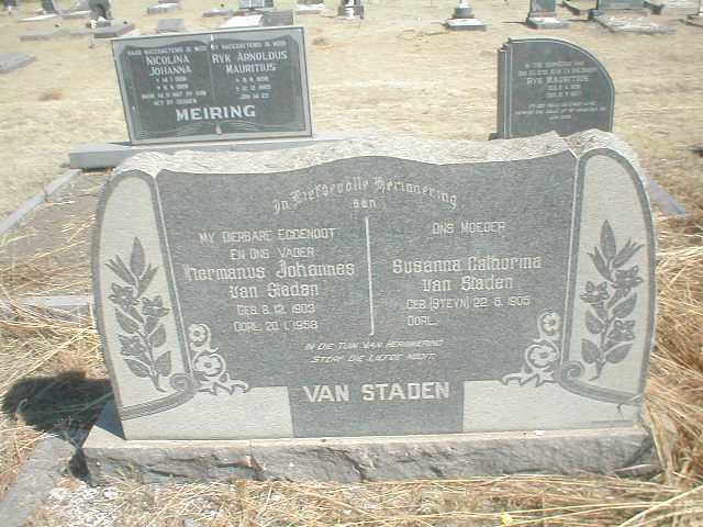 STADEN Hermanus Johannes, van 1903-1958 &amp; Susanna Cathorina STEYN 1905-