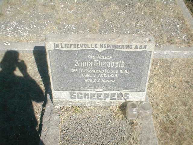 SCHEEPERS Anna Elizabeth nee LIEBENBERG 1868-1939