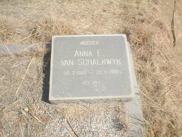 SCHALKWYK Anna E., van 1903-1980