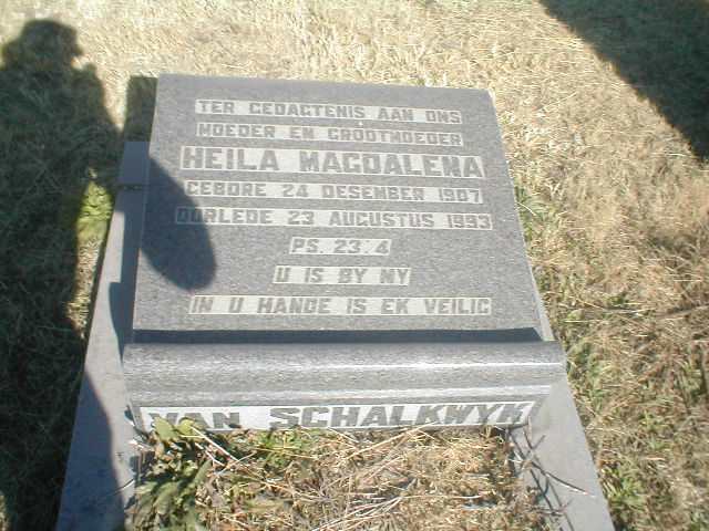 SCHALKWYK Heila Magdalena, van 1907-1993