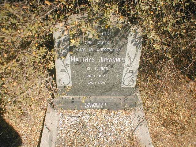 SWART Matthys Johannes 1906-1977