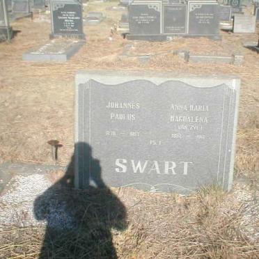 SWART Johannes Paulus 1878-1957 &amp; Anna Maria Magdalena VAN ZYL 1887-1961