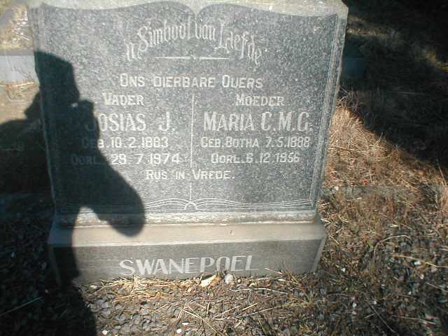 SWANEPOEL Josias J. 1883-1947 &amp; Maria C.M.G. BOTHA 1888-1956