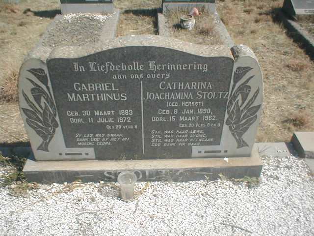 STOLTZ Gabriel Marthinus 1883-1972 &amp; Catharina Joachamina HERBST 1890-1962