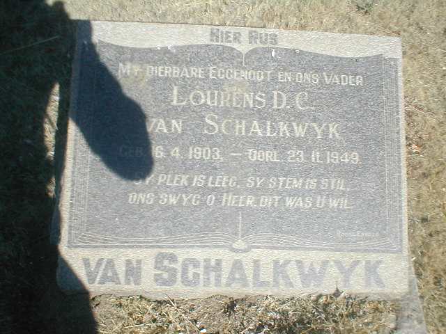 SCHALKWYK Lourens D.C., van 1903-1949