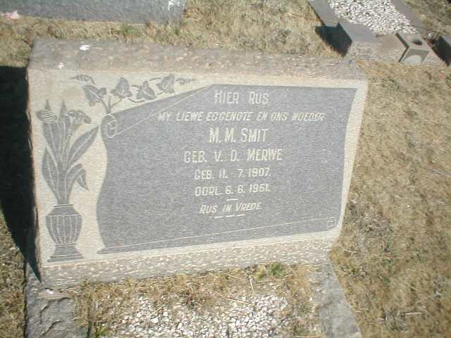 SMIT M.M. nee V.D.MERWE 1907-1951